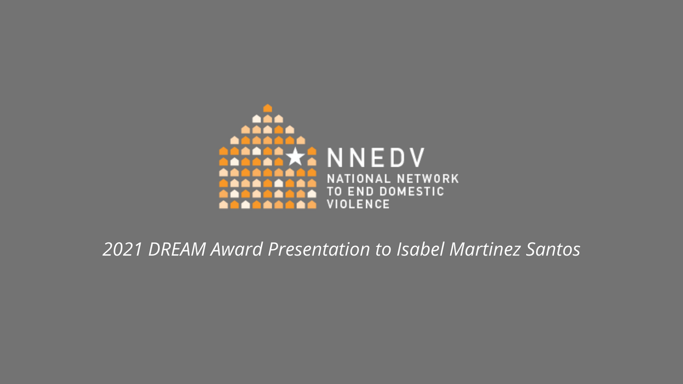 NNEDV DREAM Award presentation to Isabel Martinez Santos